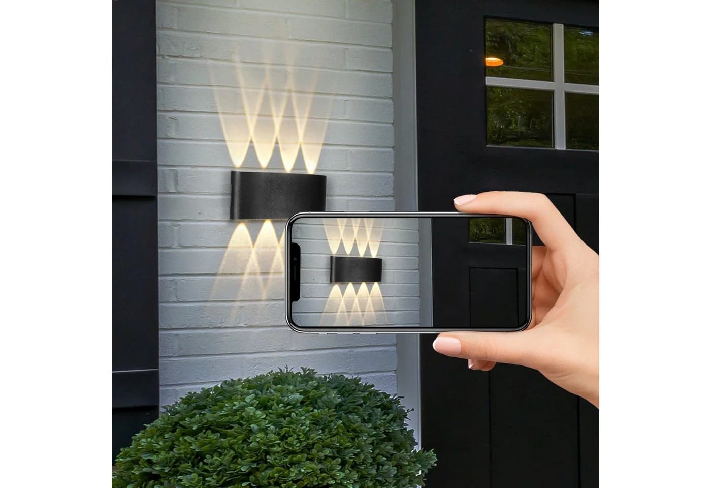 Nettlife LED Wandleuchte Schwarz 5W 2ER Warmweiß