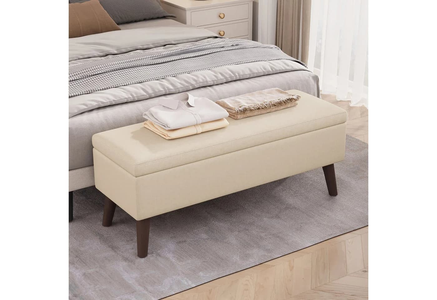 Bealife Garderobenbank mit Stauraum Beige