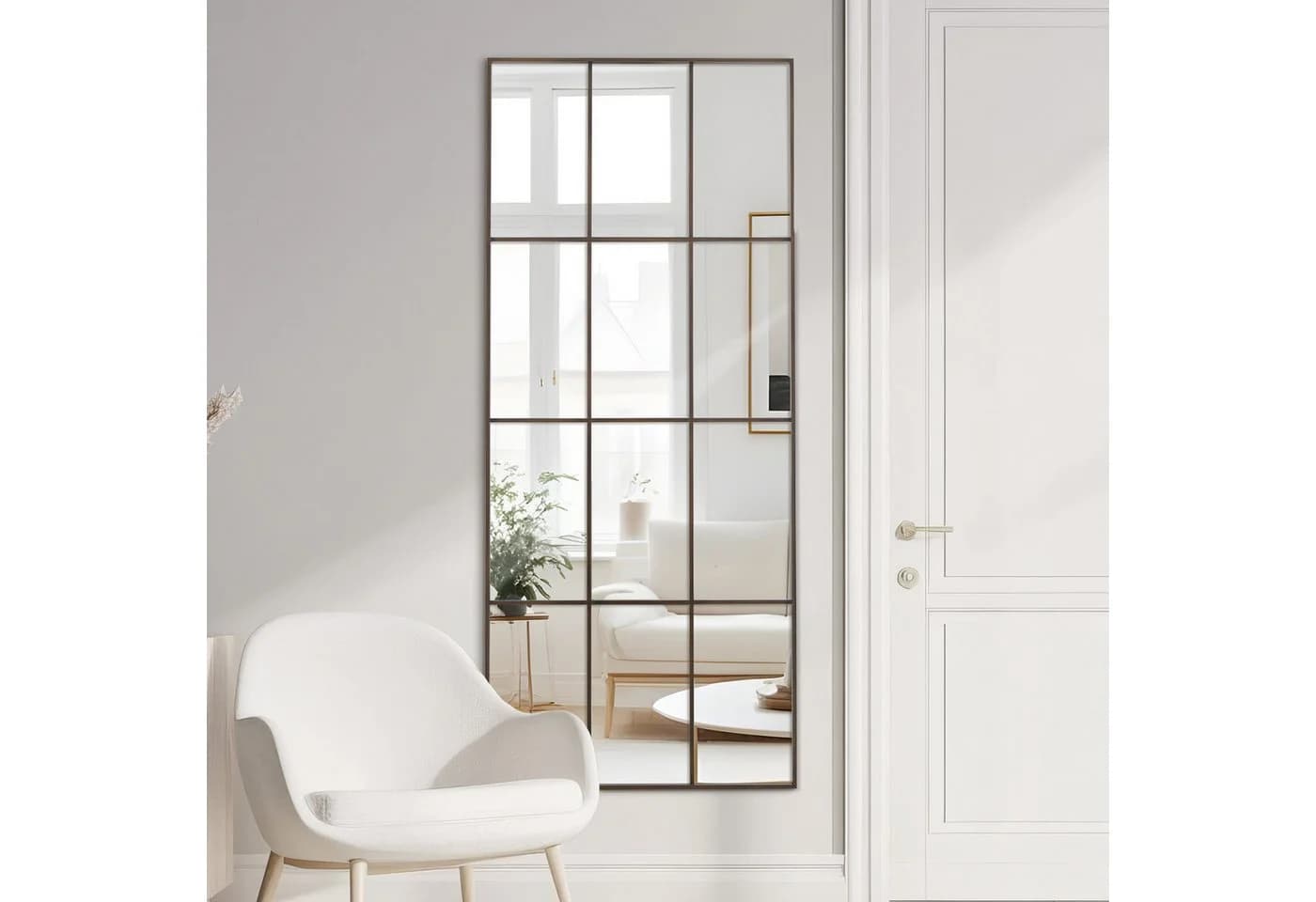 LUNAMIRROR Wandspiegel HD-Spiegel mit schwarzen Metallrahmen und Splitterschutz