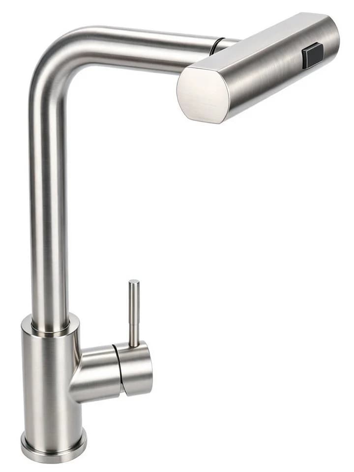 Lumkudos Küchenarmatur ausziehbar 360° schwenkbar Edelstahl Silber