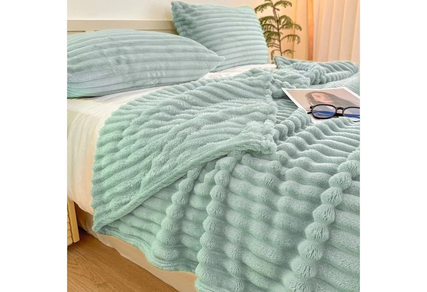 KEAYOO Fleecedecke Warm Sofadecke 150x200cm Mikrofaser
