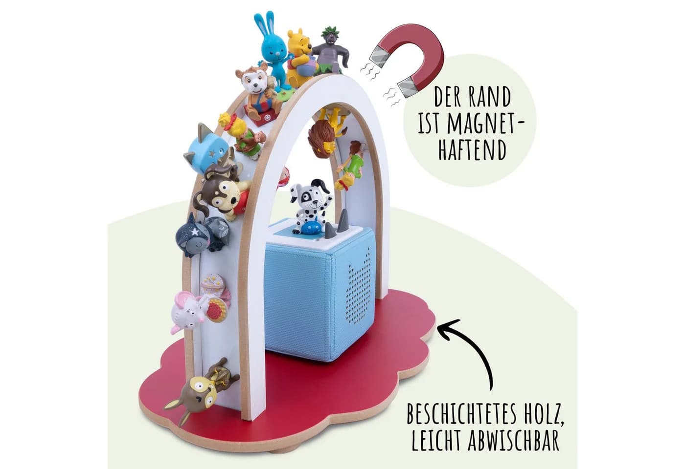Holzura Kinderregal Tonie-Standregal Magnetischer Rand