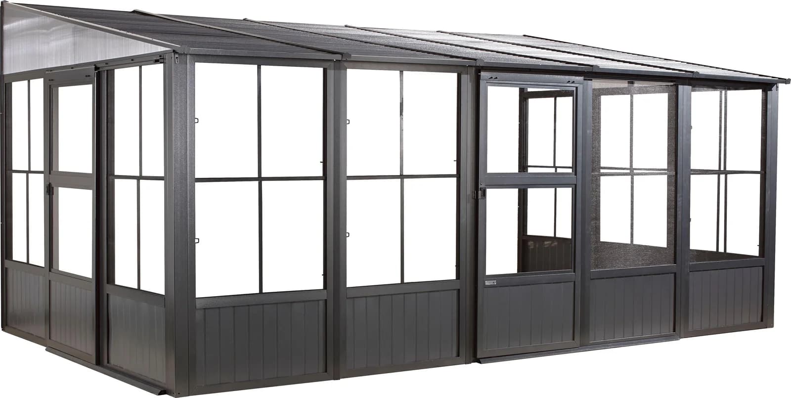 SOJAG Terrassendach Mural 10x16 Schwarz Stahl 502x309 cm