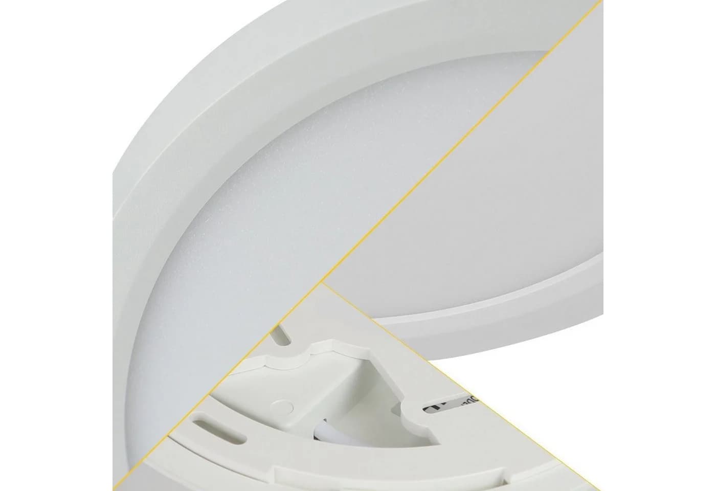 ZMH LED Deckenleuchte Flach Ø22cm Schwarz/Weiß 15W