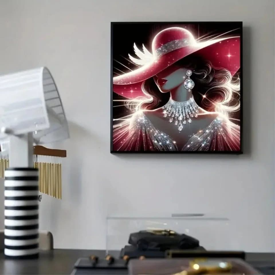 Venicce Love Kreativset Diamond Painting Bilder 5D Diamant Painting Malerei Set Frau mit Hut