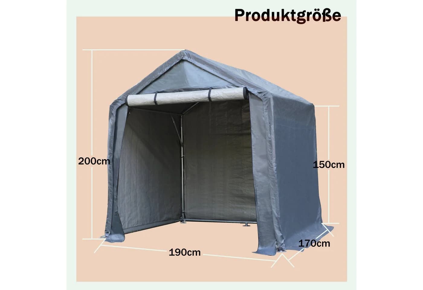 Thanaddo Carport Wasserdichtes Geräteschuppen für ATVs und Buggys