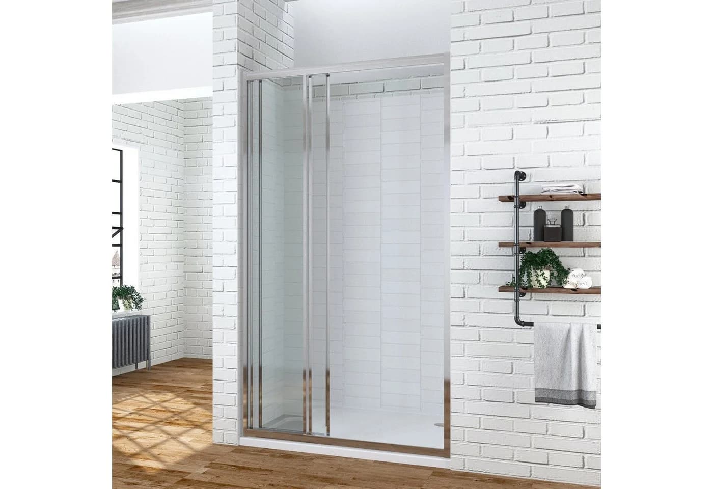 AQUABATOS Dusch-Schiebetür 3-teilig ESG Glas 6mm
