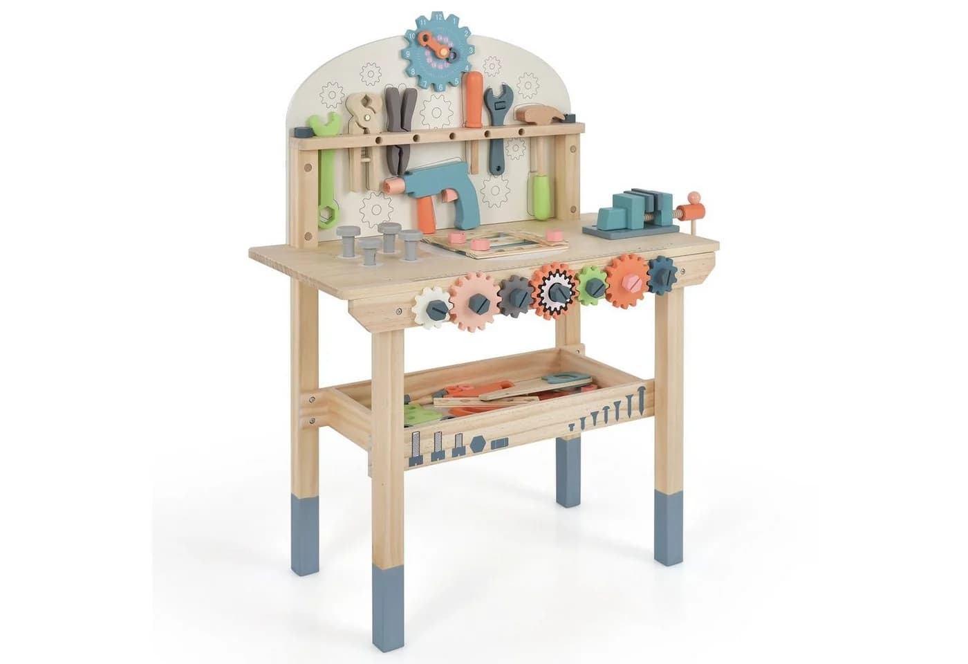 COSTWAY Spielwerkbank Spiel-Werkzeugstation mit 53 Teilen & Zubehör