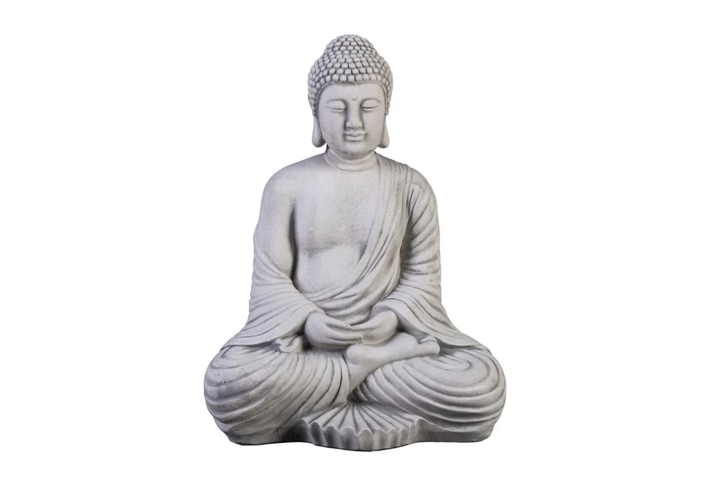 gartendekoparadies.de Buddha Statue Grau Steinfigur
