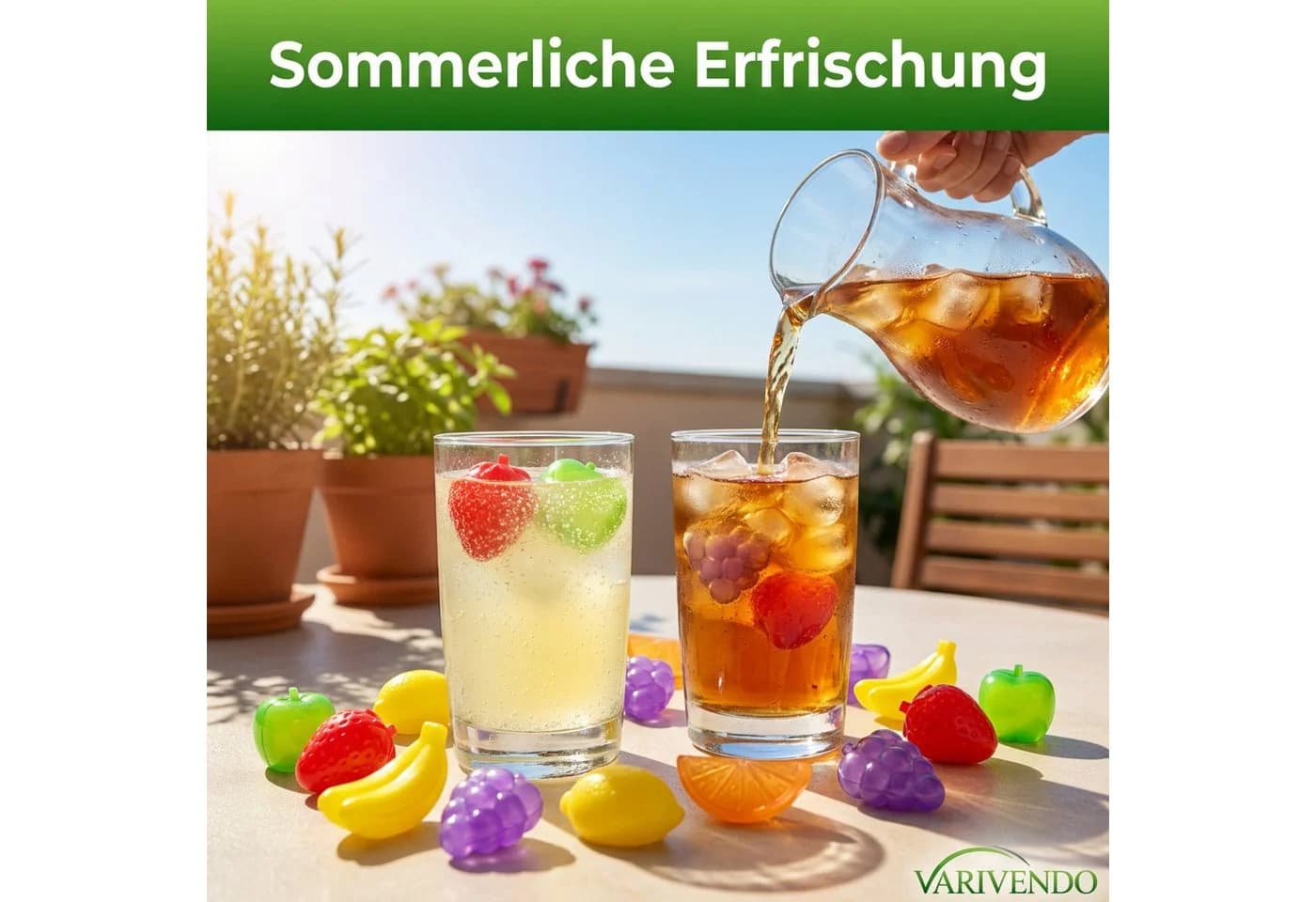 varivendo Eiswürfel Bunt Kunststoff 30er Set Wiederverwendbar