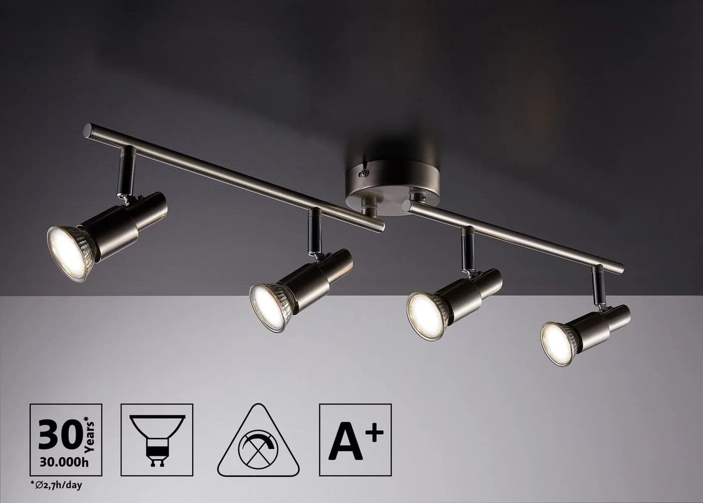 IMPTS LED Deckenspots Deckenstrahler 1/2/3/4/6-Flammig Dreh- und Schwenkbar Warmweiß