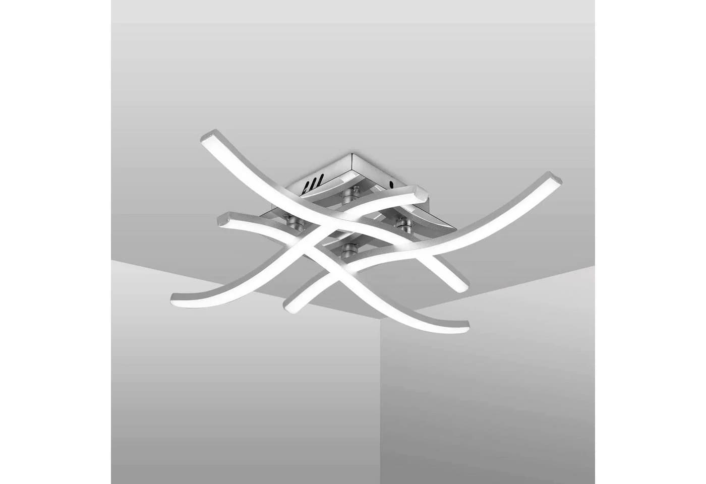 Riserva LED Deckenleuchte Silber Wellenform 24W 4000K