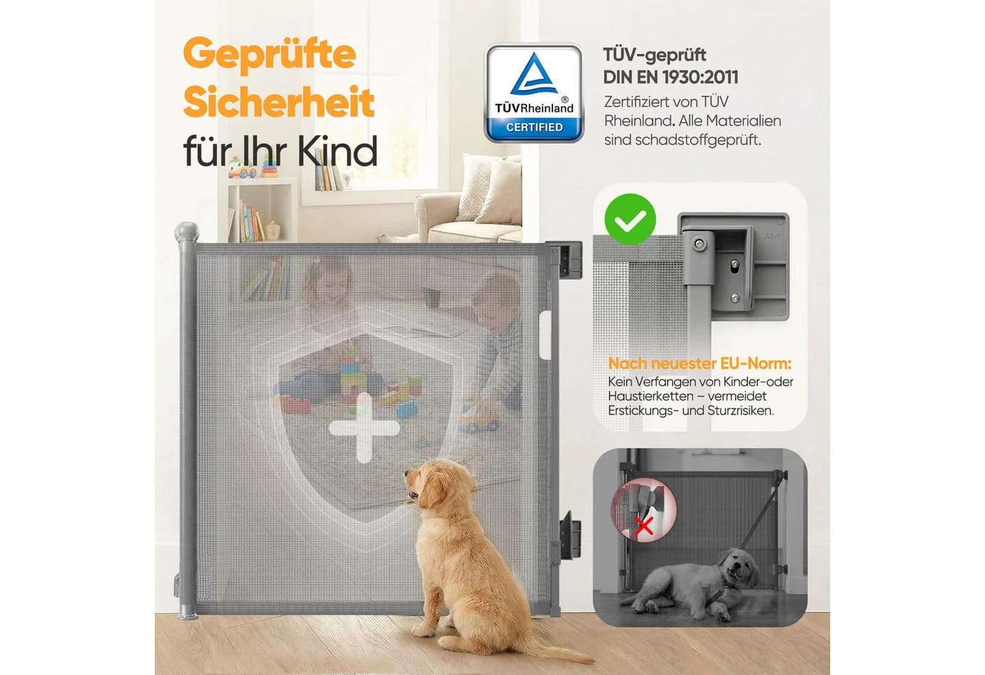 Sekey Ausziehbares Treppenschutzgitter Grau Aluminium