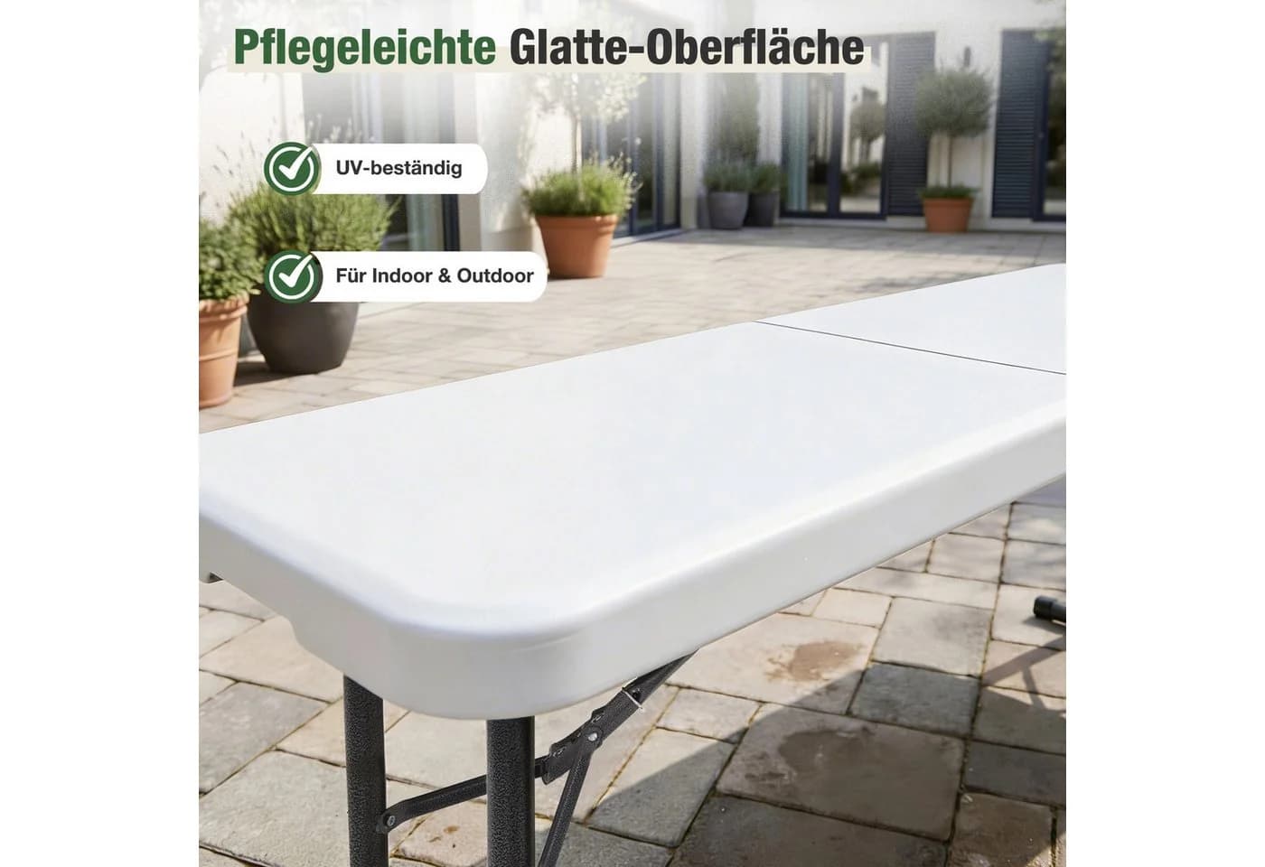 Sekey Klappbank Bierbank 183cm Weiß Kunststoff