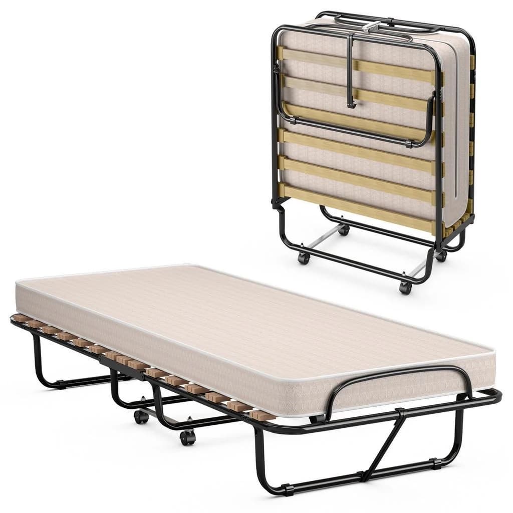 COSTWAY Gästebett Klappbar 80x190cm Beige