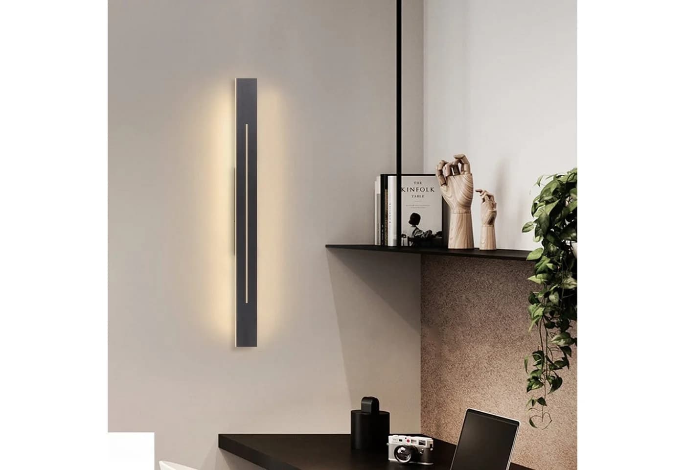 Nettlife LED Wandleuchte 60cm Schwarz Warmweiß
