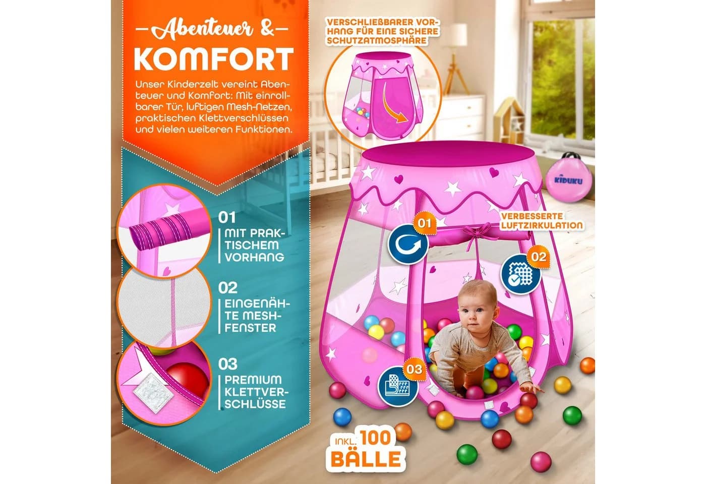 Bällebad, Kinderzelt, Spielhaus, Spielzelt