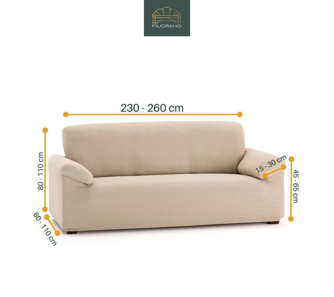 Belmarti Sofahusse Chenille Beige Luxus Sofabezug