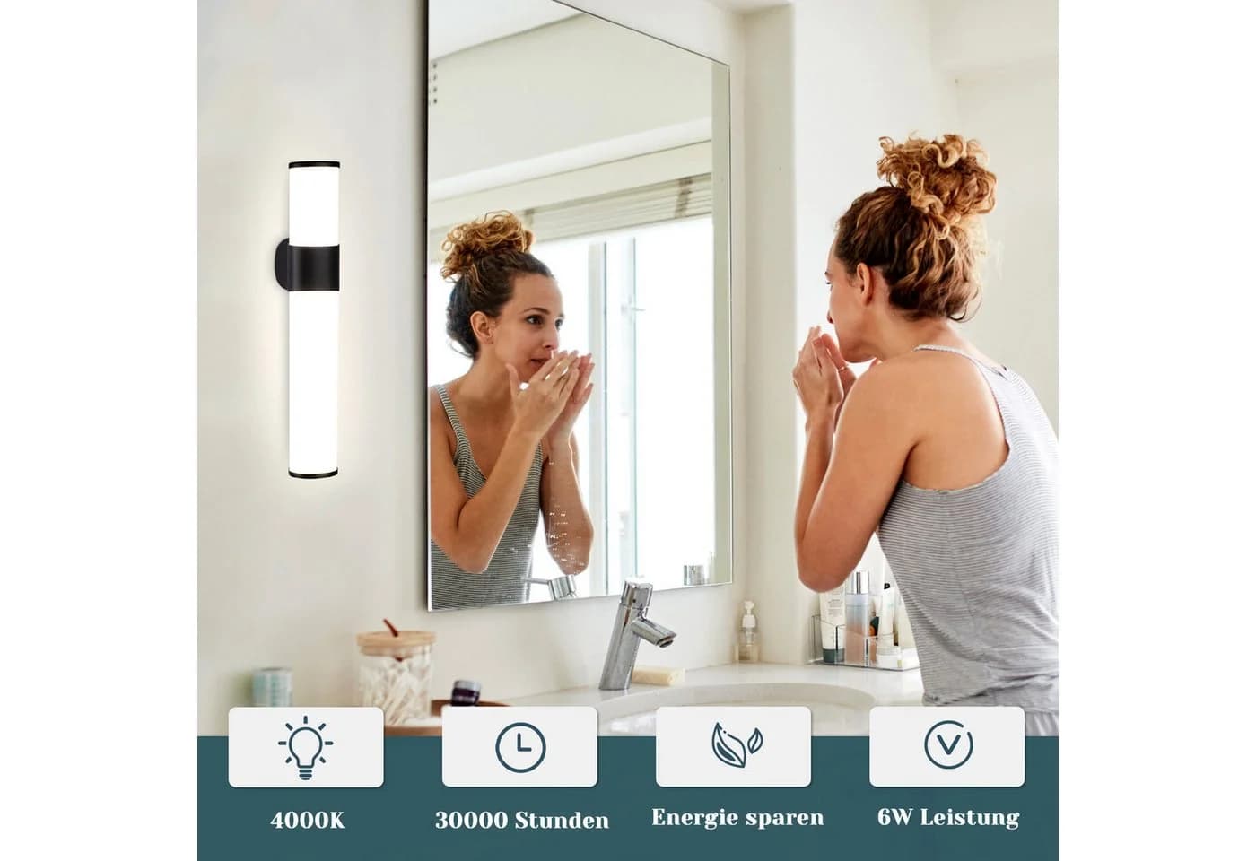 Nettlife LED Spiegelleuchte 35cm Neutralweiß