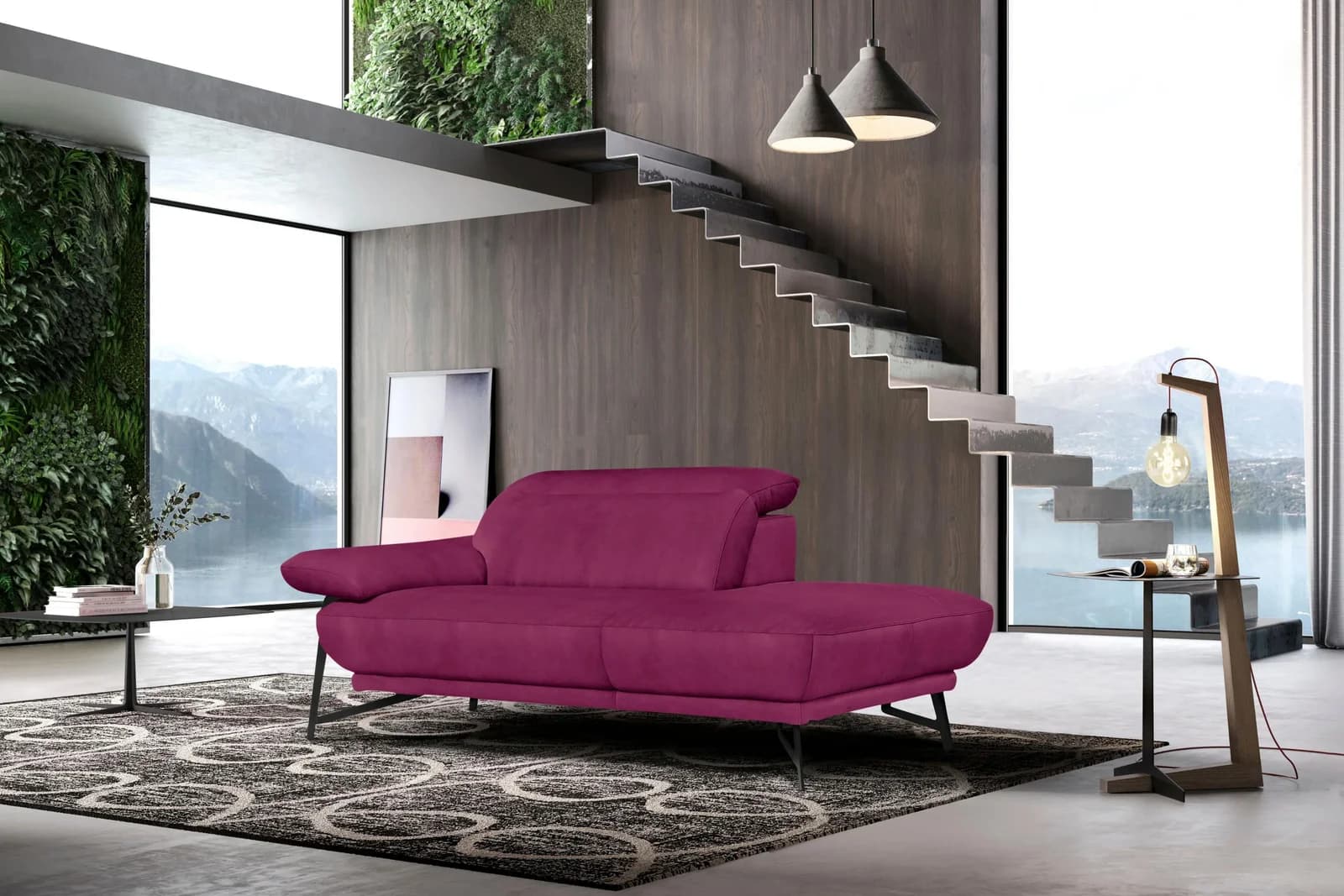 EGOITALIANO Anais Designsofa 179 cm Ottomane rechts Luxus-Microfaser