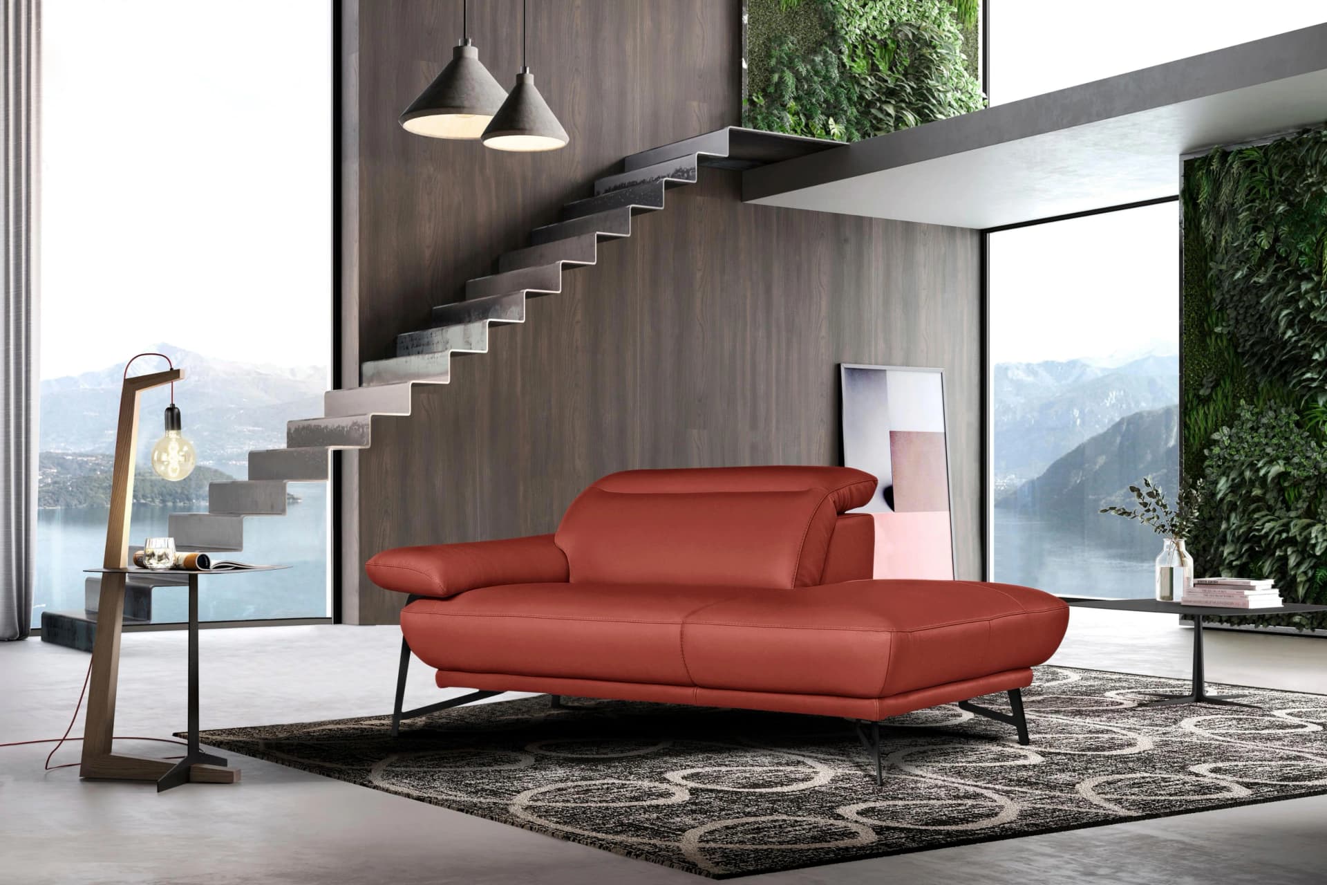 EGOITALIANO Anais Ottomane 179 cm Leder BULL Marsala