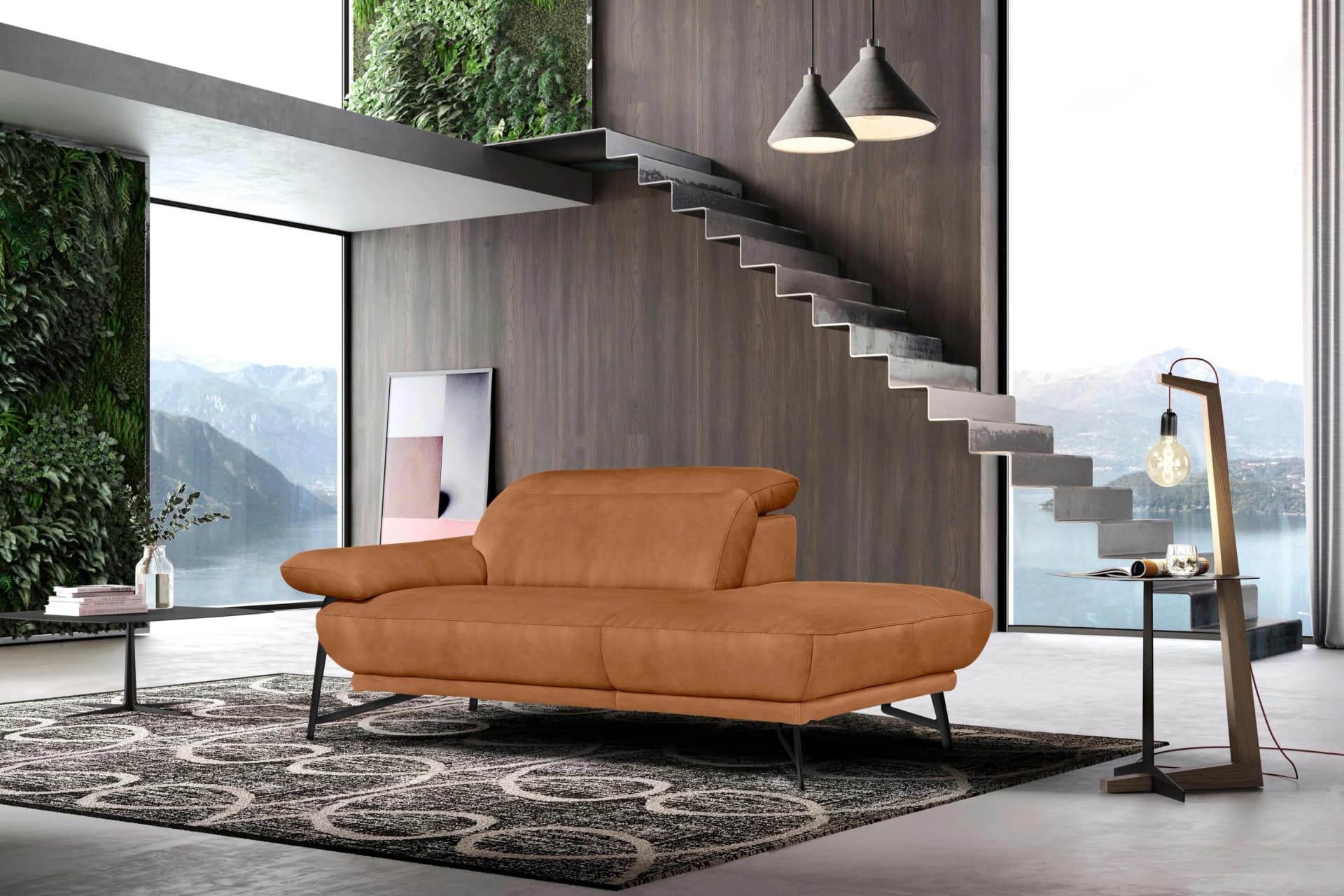 EGOITALIANO Anais Designsofa 179 cm Ottomane rechts Lederoptik