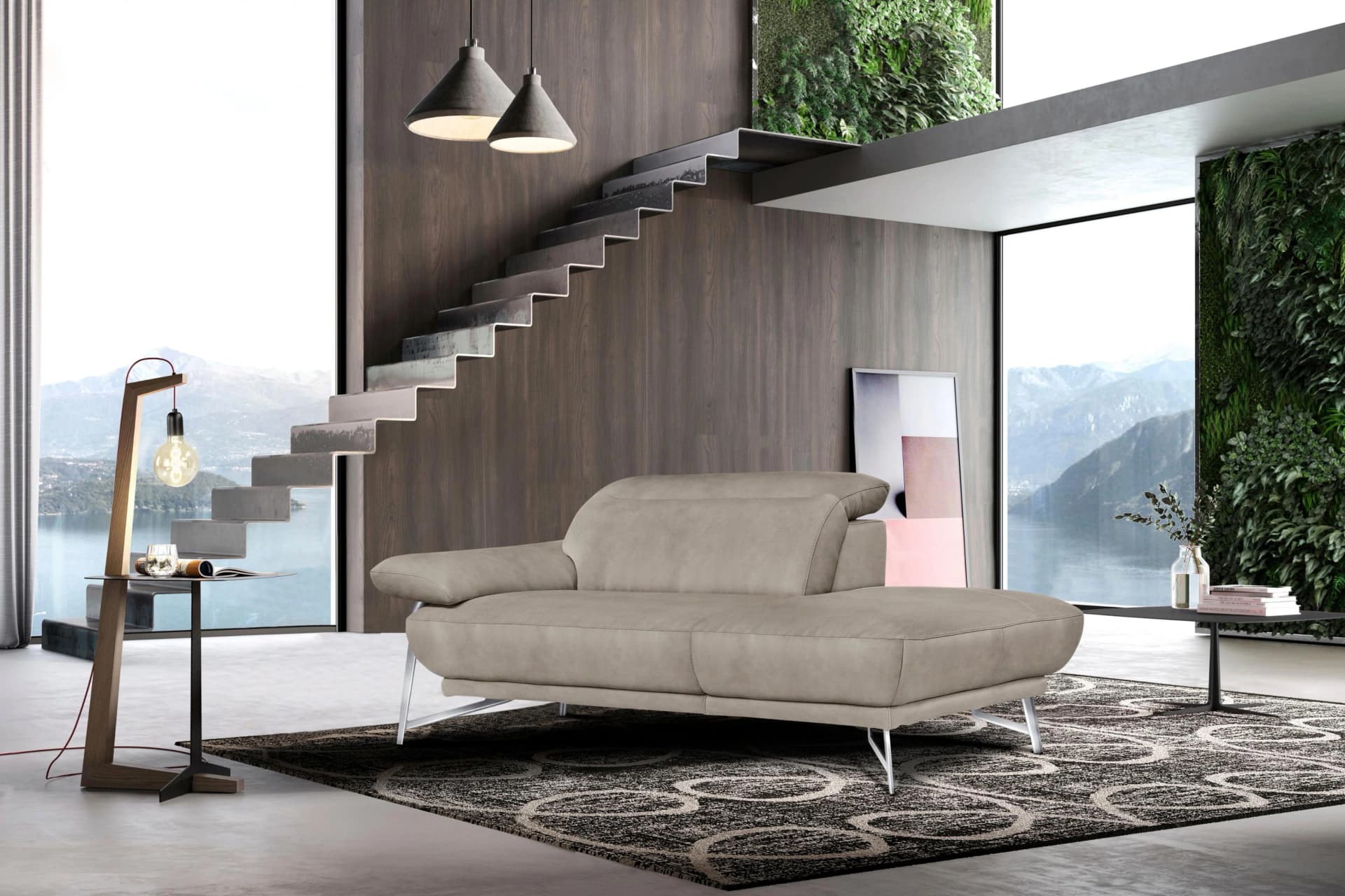 EGOITALIANO Anais Designsofa 179 cm Grau Chrom