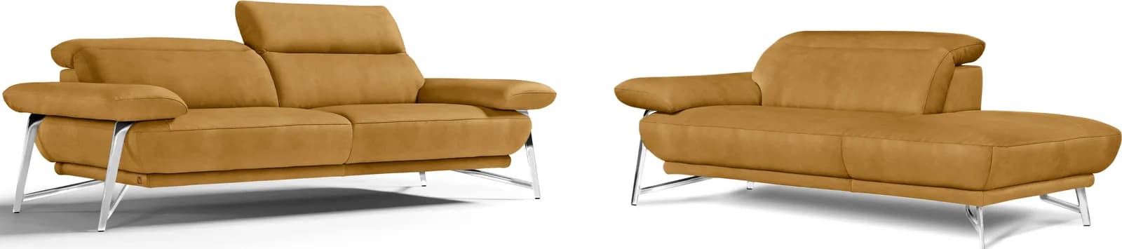 EGOITALIANO Anais Sofa Gelb Luxus-Microfaser Lederoptik