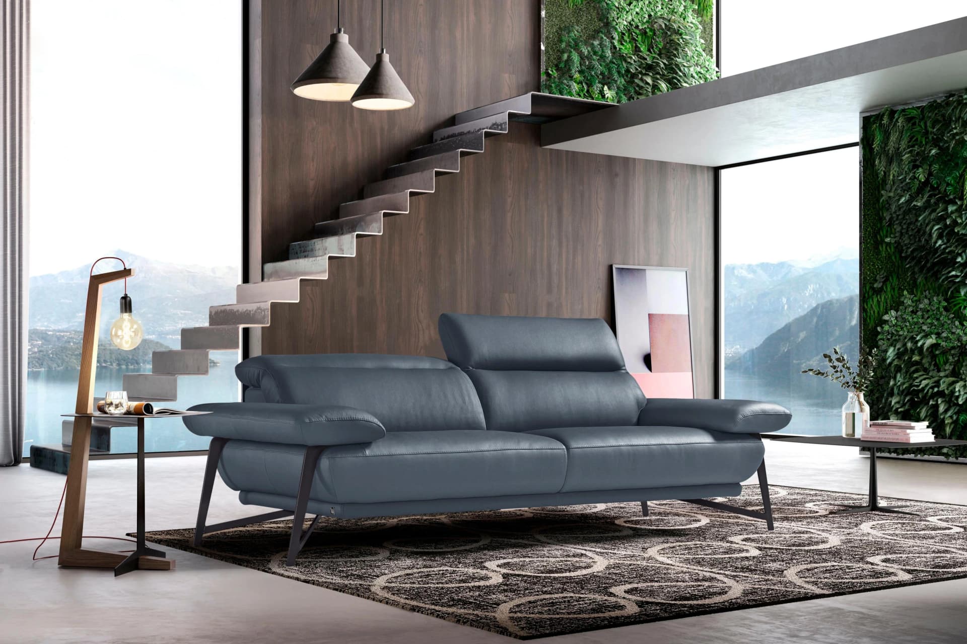 EGOITALIANO Anais 2,5-Sitzer Sofa Grau Leder