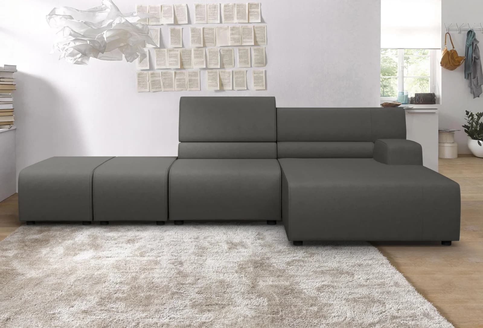 Ecksofa EGOITALIANO "Babouche" Designsofa Grau