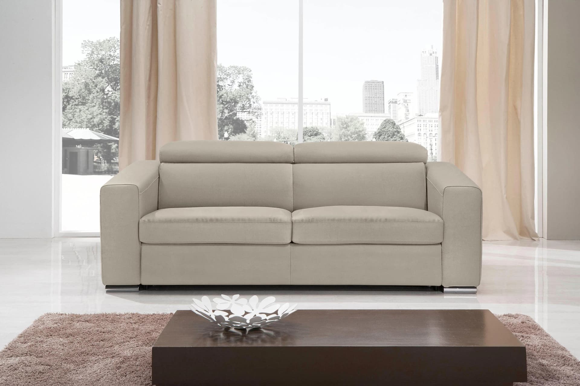 EGOITALIANO 2,5-Sitzer Cabiria Design Sitzkomfort Grau Luxus-Microfaser