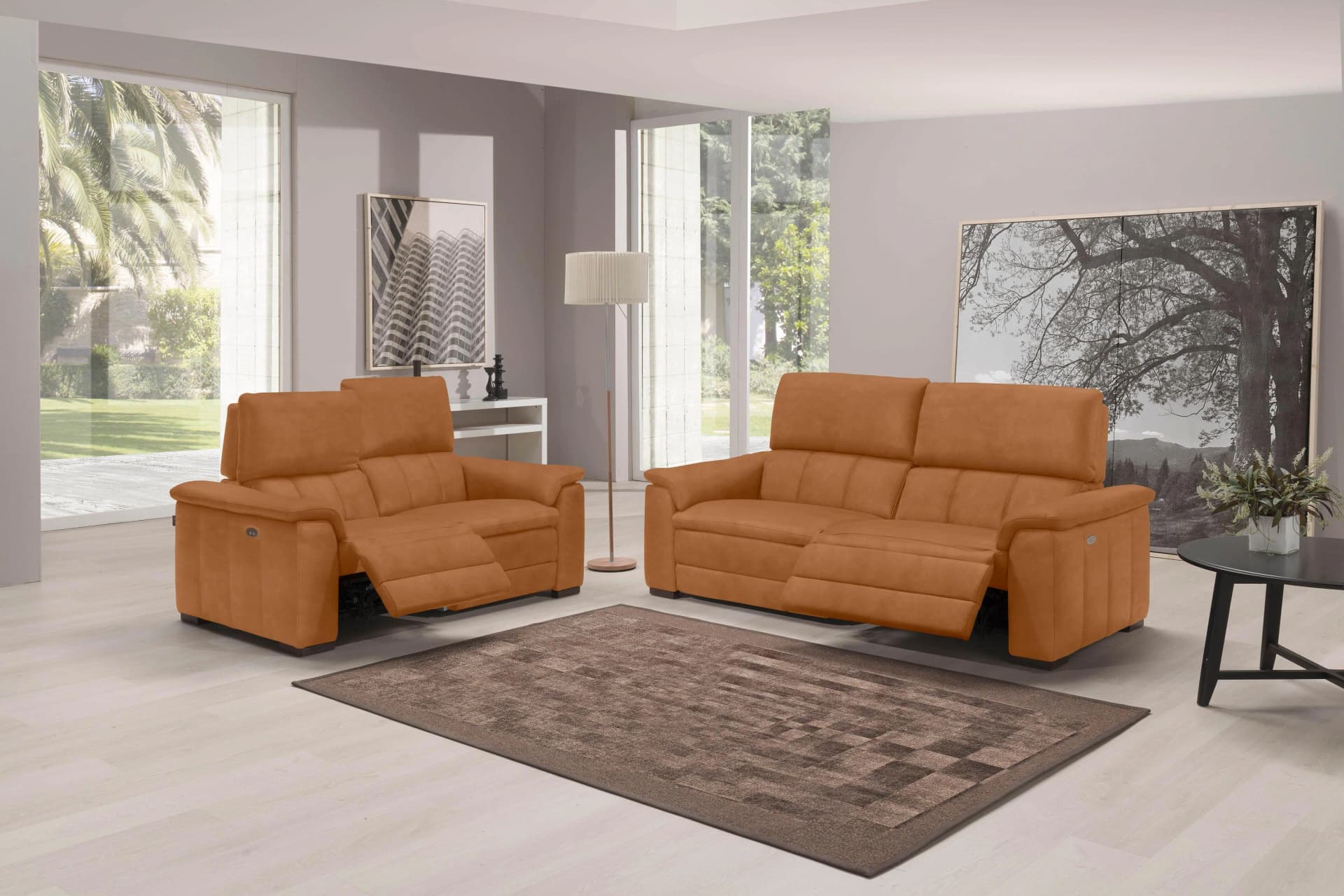 EGOITALIANO Capucine Polstergarnitur Cognac 2+2,5-Sitzer