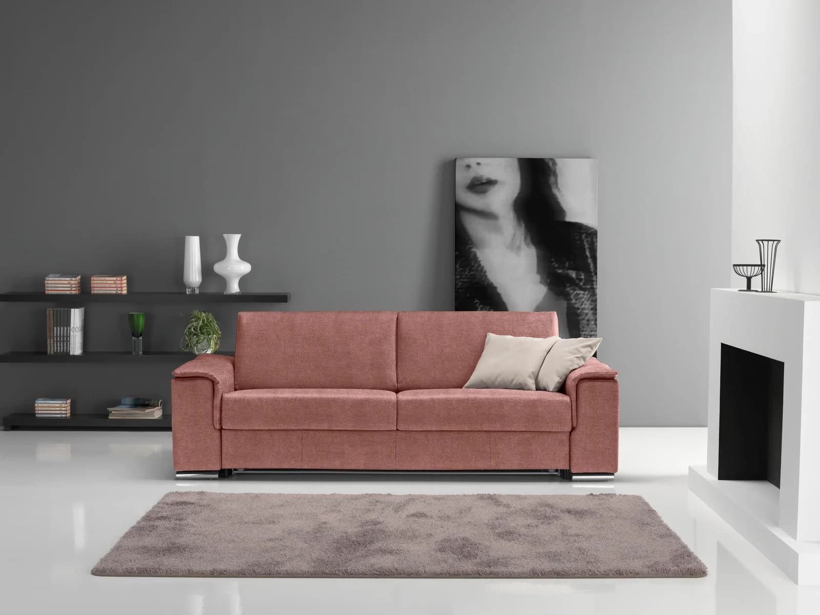 EGOITALIANO Sofa Cecilia 2,5-Sitzer Modern Braun Microfaser