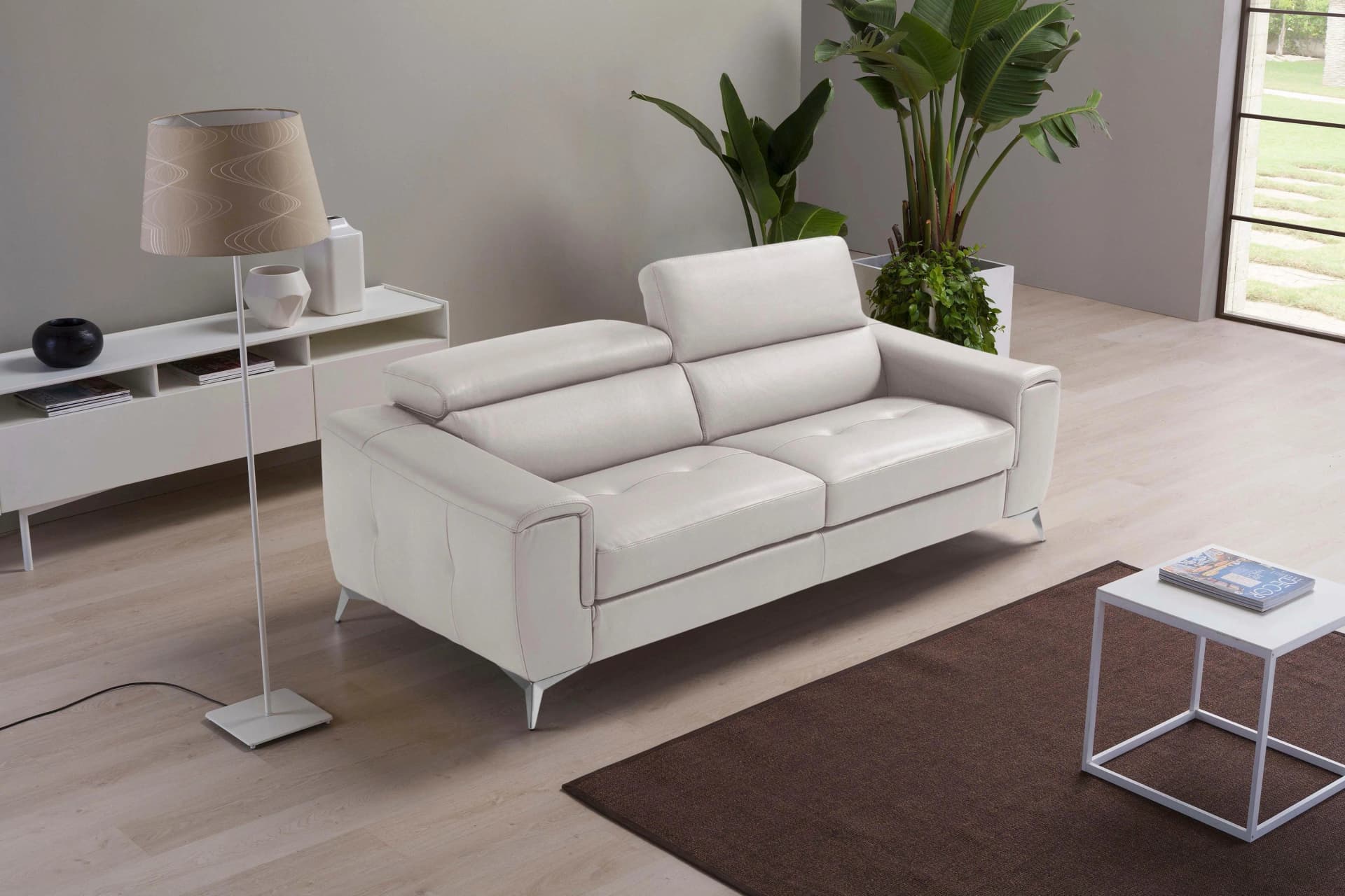 EGOITALIANO Francine Designsofa 2,5-Sitzer Weiß Leder