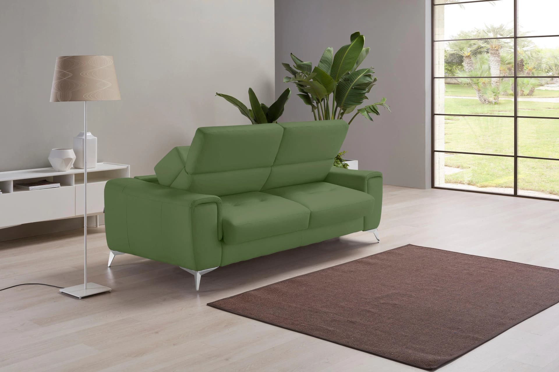 EGOITALIANO Francine Designsofa Loungesofa Grün Leder
