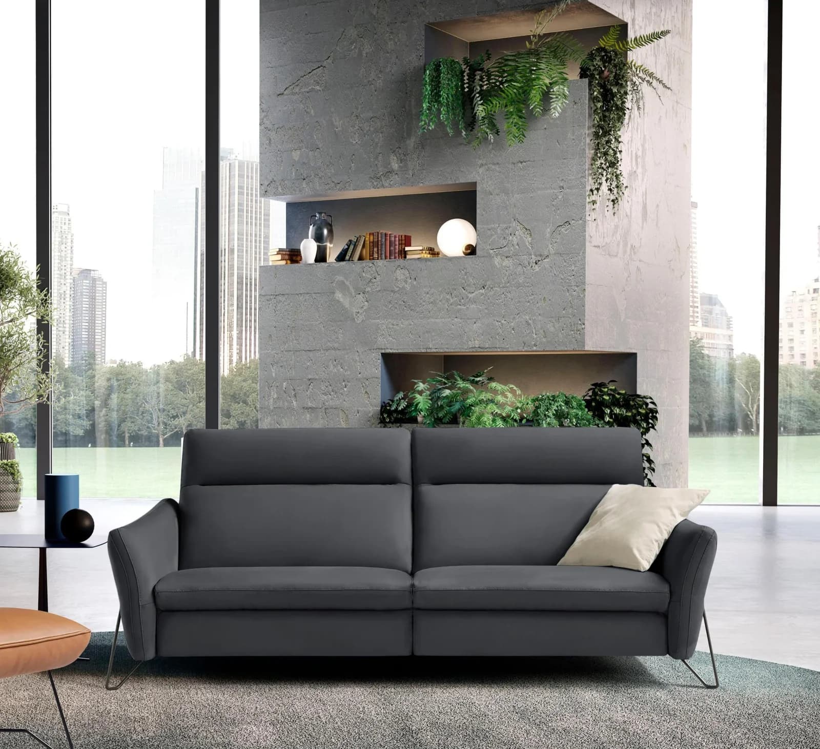 EGOITALIANO Gaia 2-Sitzer Sofa Grau Leder Relax