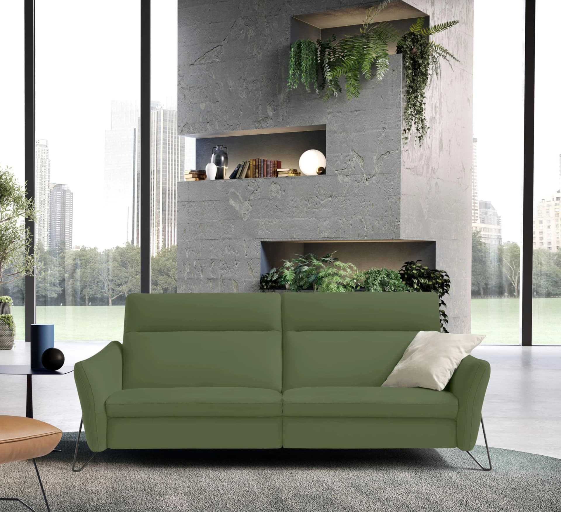 EGOITALIANO Gaia 2-Sitzer Sofa Grün Leder Relax