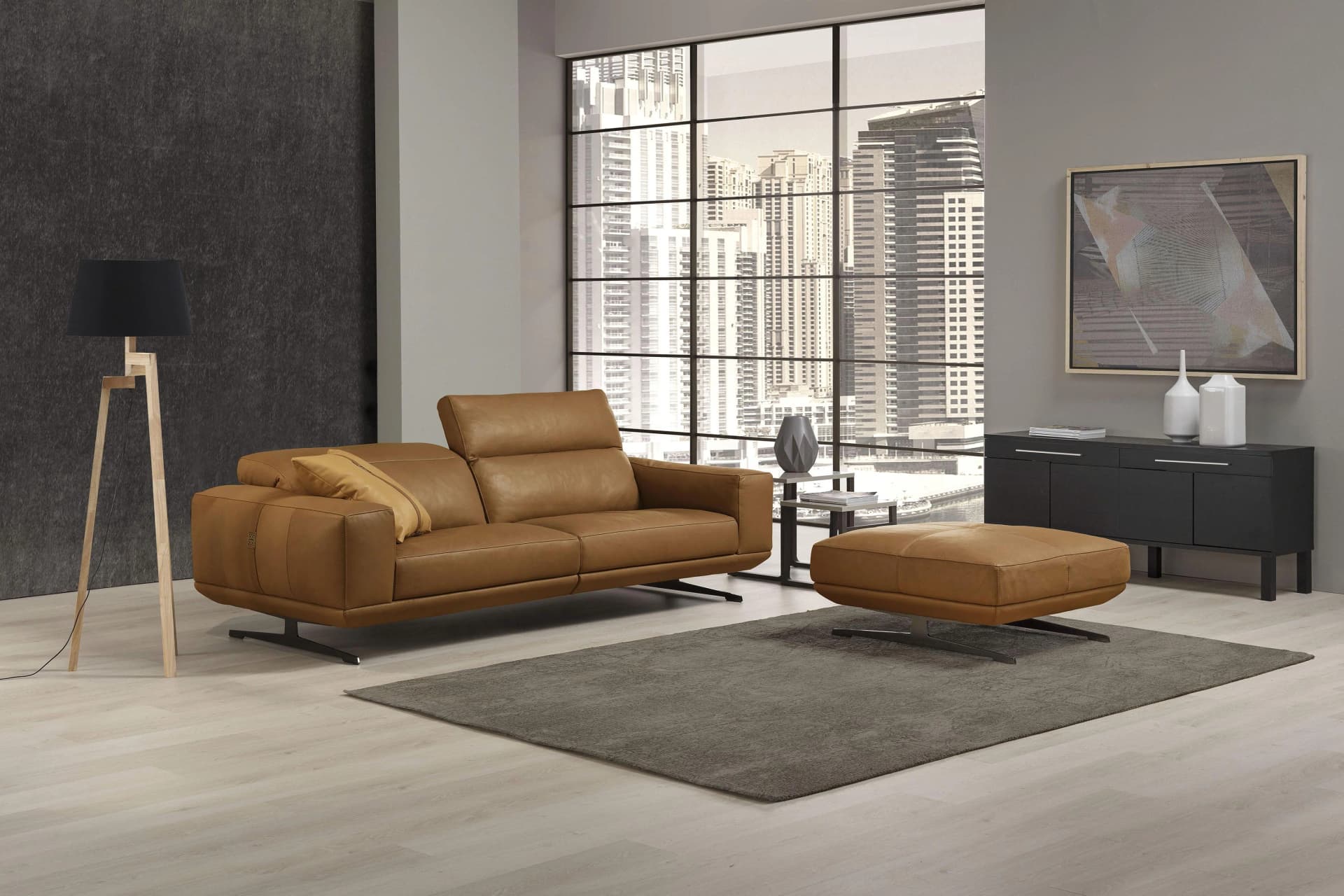 EGOITALIANO Gloria 2,5-Sitzer Sofa Leder Ziegelbraun Italien