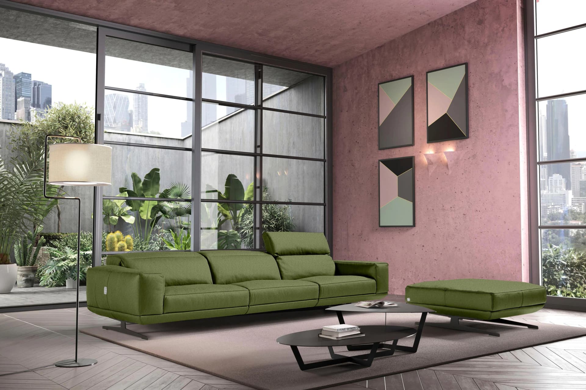 Egoitaliano 3-Sitzer Gloria Sofa Grün Kiwi