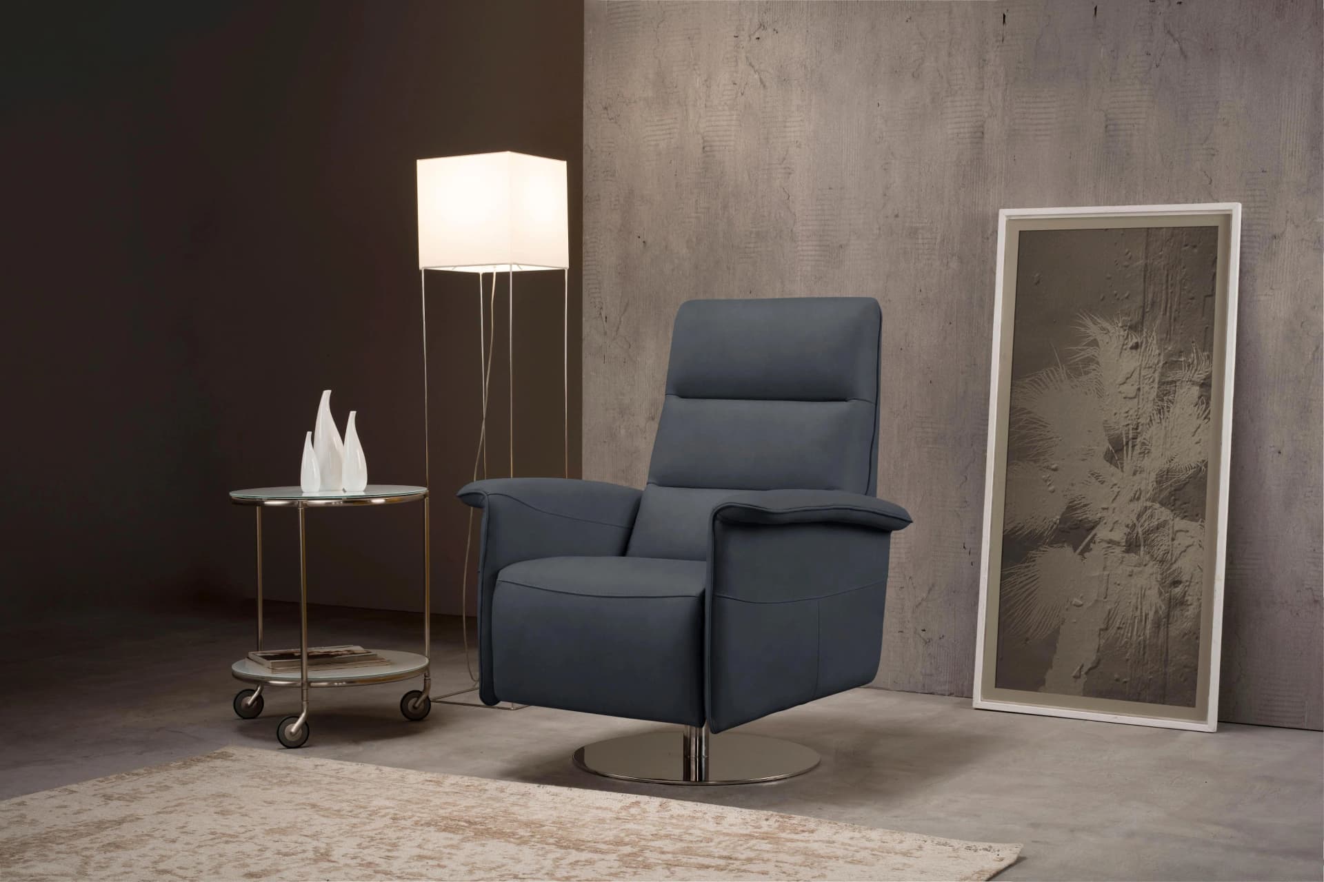 EGOITALIANO Kelly Sessel Grau Relaxsessel mit Push-Back-Mechanismus