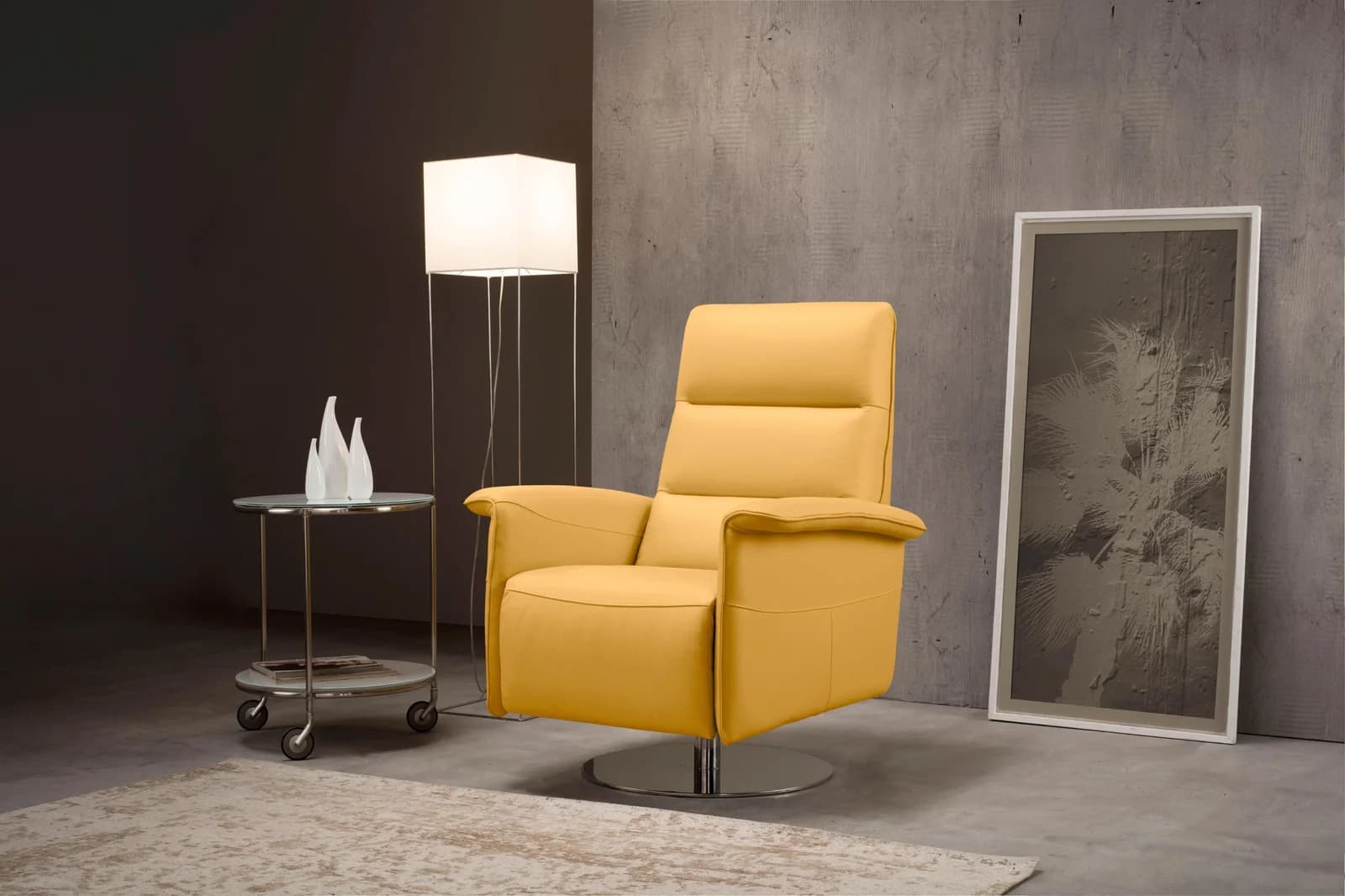 EGOITALIANO Kelly Sessel Gelb Echtes Leder Relaxsessel
