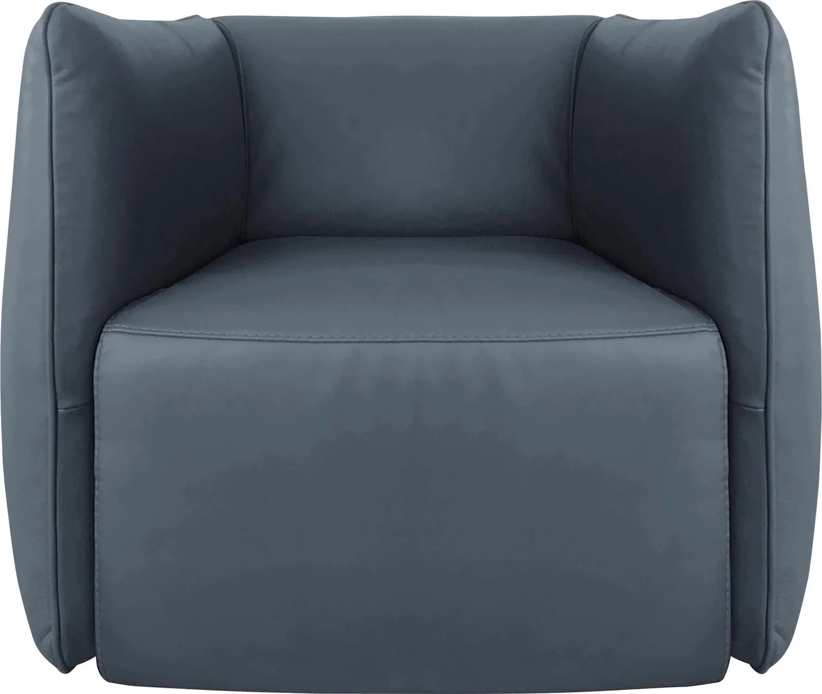 EGOITALIANO Ludo Loungesessel Designsessel Clubsessel Grau Echtes Rindsleder