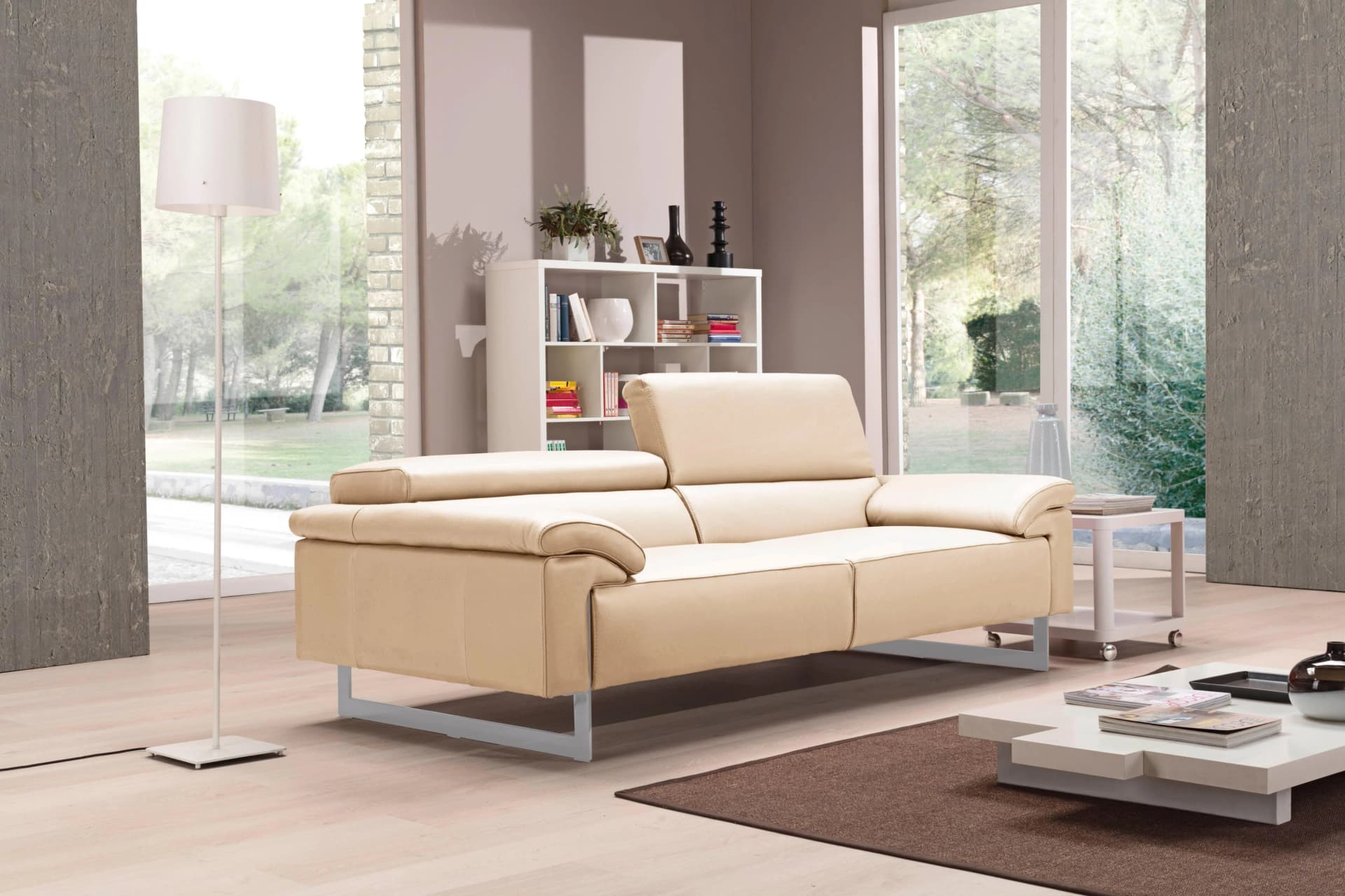 EGOITALIANO Malika 2,5-Sitzer Sofa Champagner Leder