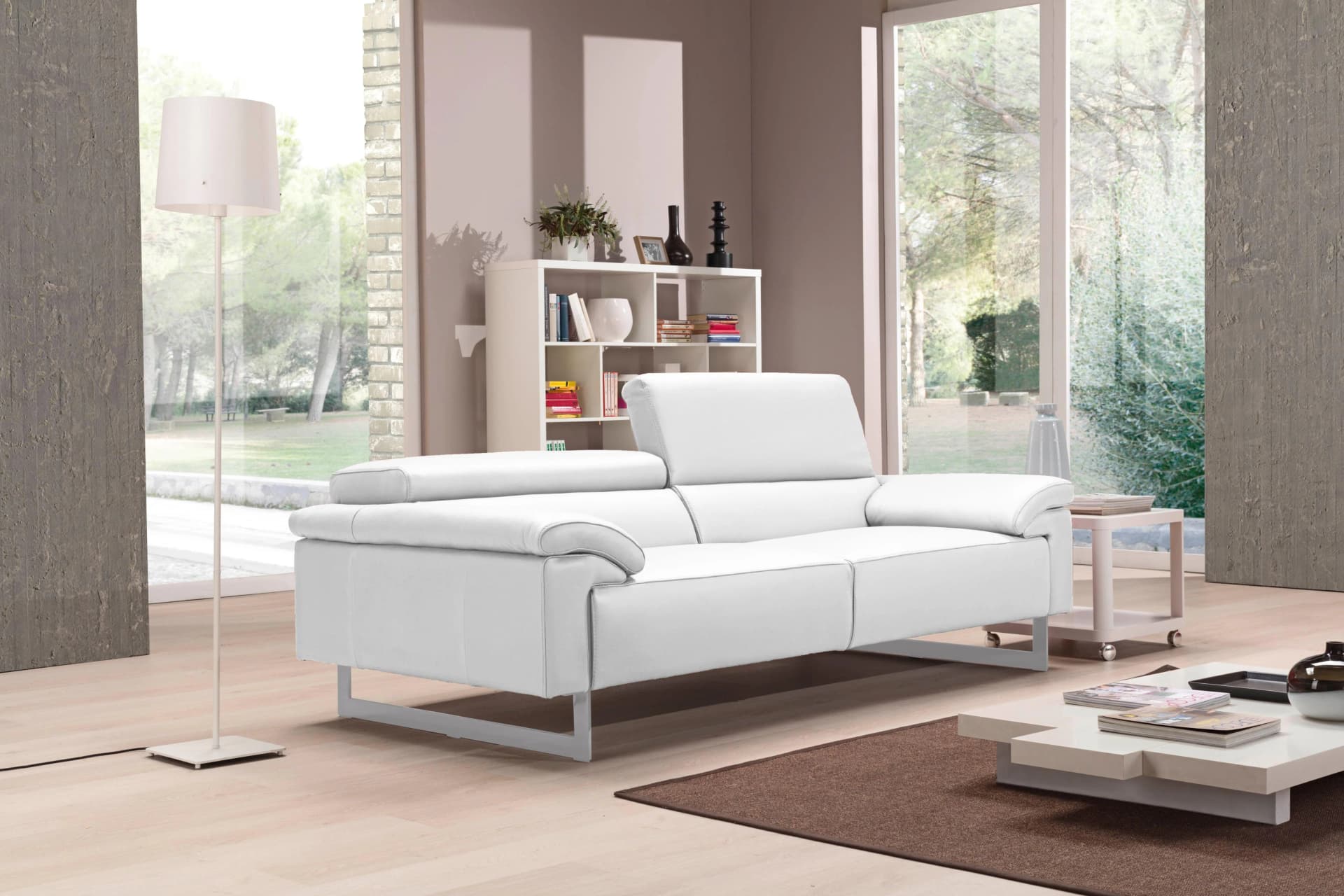 EGOITALIANO Malika Designsofa Weiß Leder 2,5-Sitzer