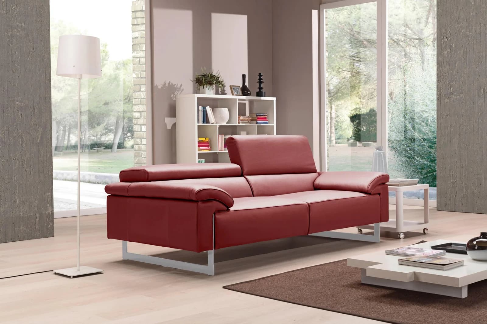 EGOITALIANO Malika 2,5-Sitzer Sofa Burgundy Leder