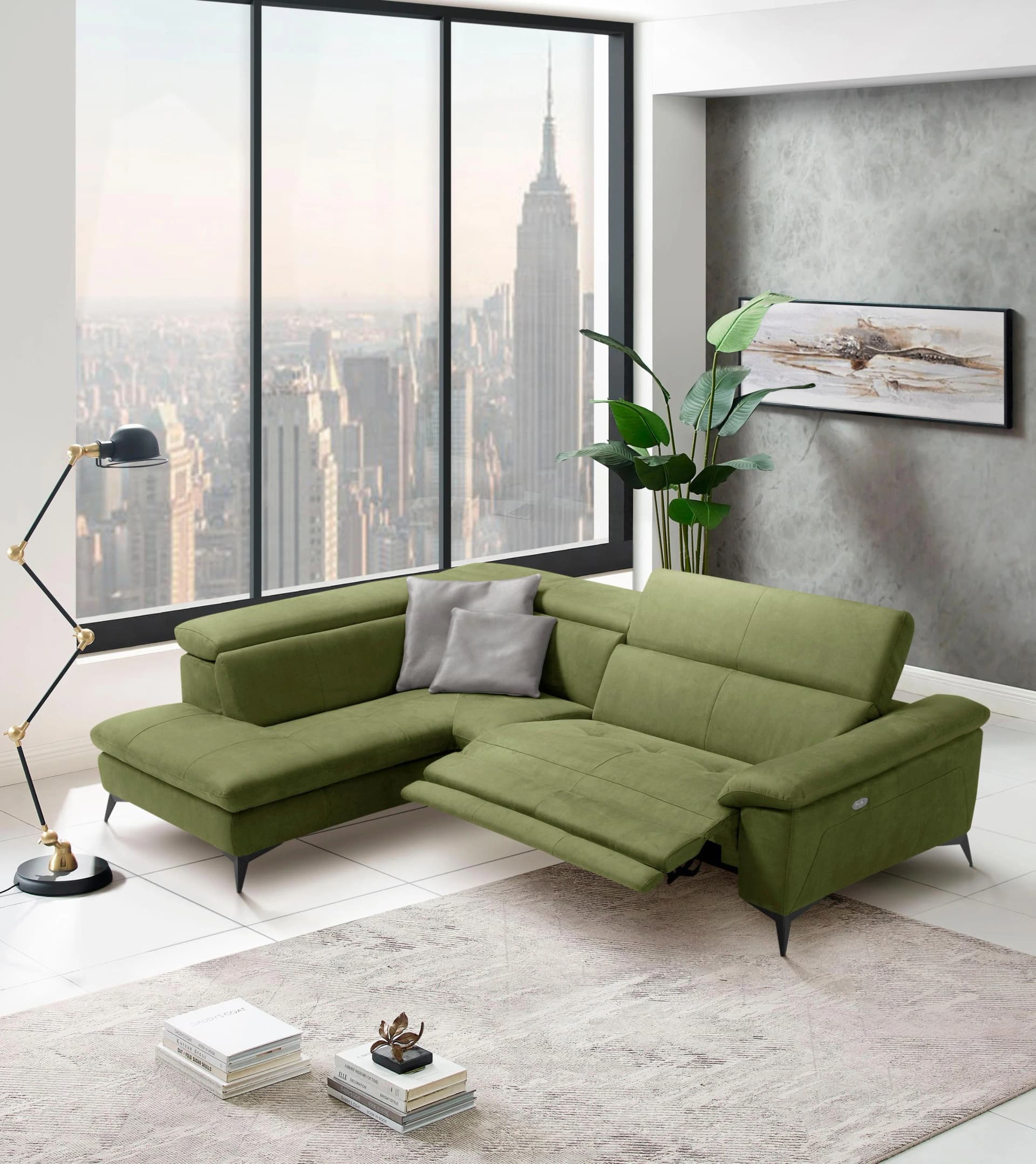 Egoitaliano Ecksofa Martine Multifunktionssofa Grün