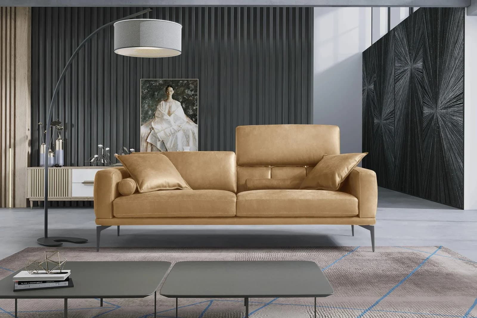 Egoitaliano Masu 2,5-Sitzer Designsofa Leder NUVOLE Braun