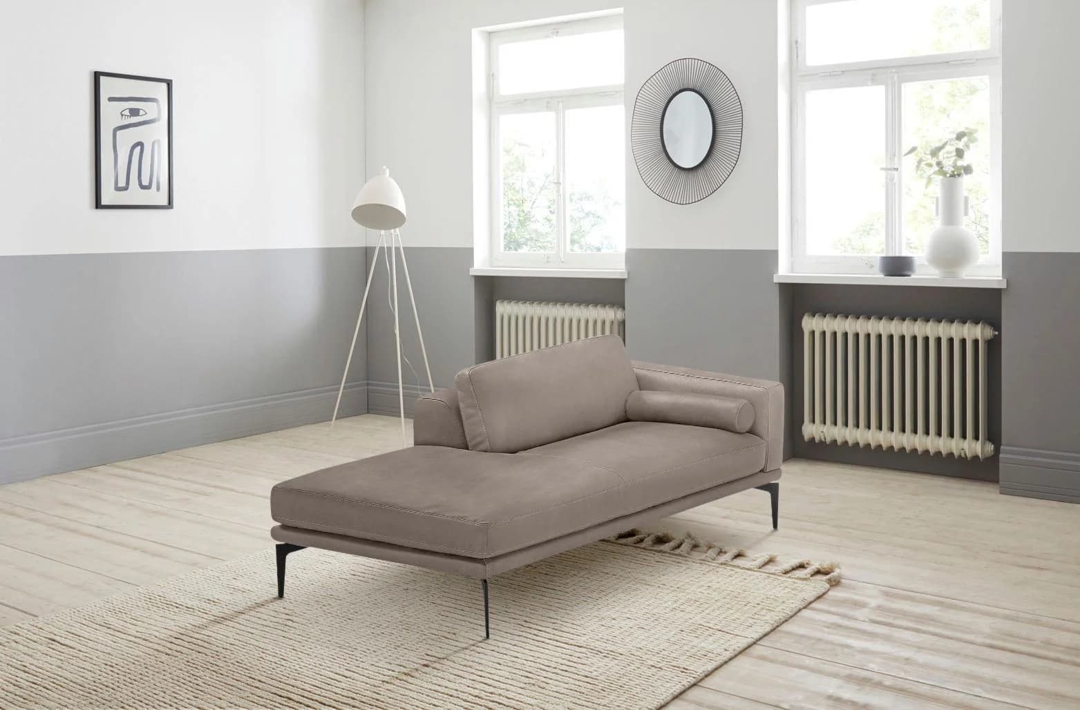 Ottomane EGOITALIANO Masu Leder Beige Safari 182cm