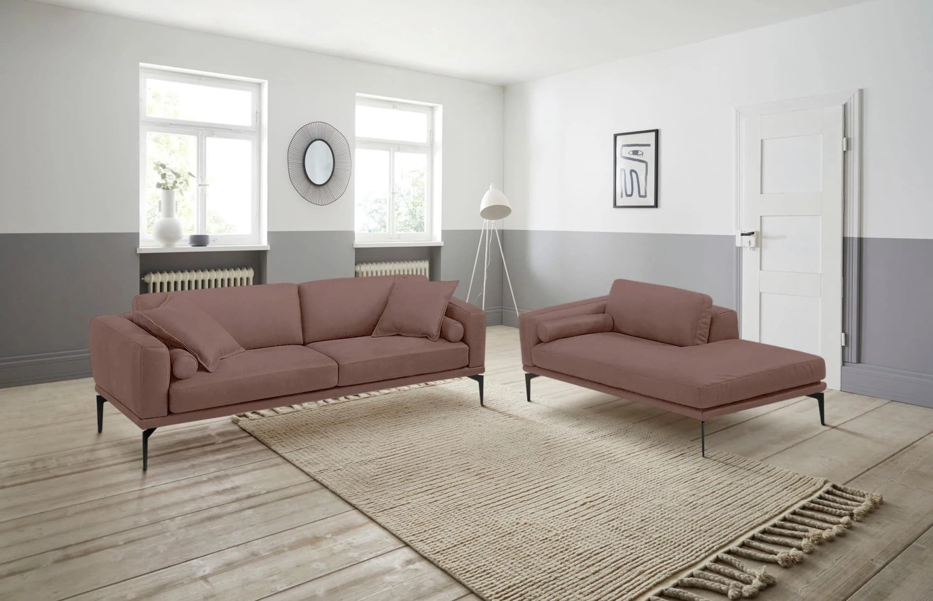 Egoitaliano Polstergarnitur Masu Design Rosa Leder NUVOLE