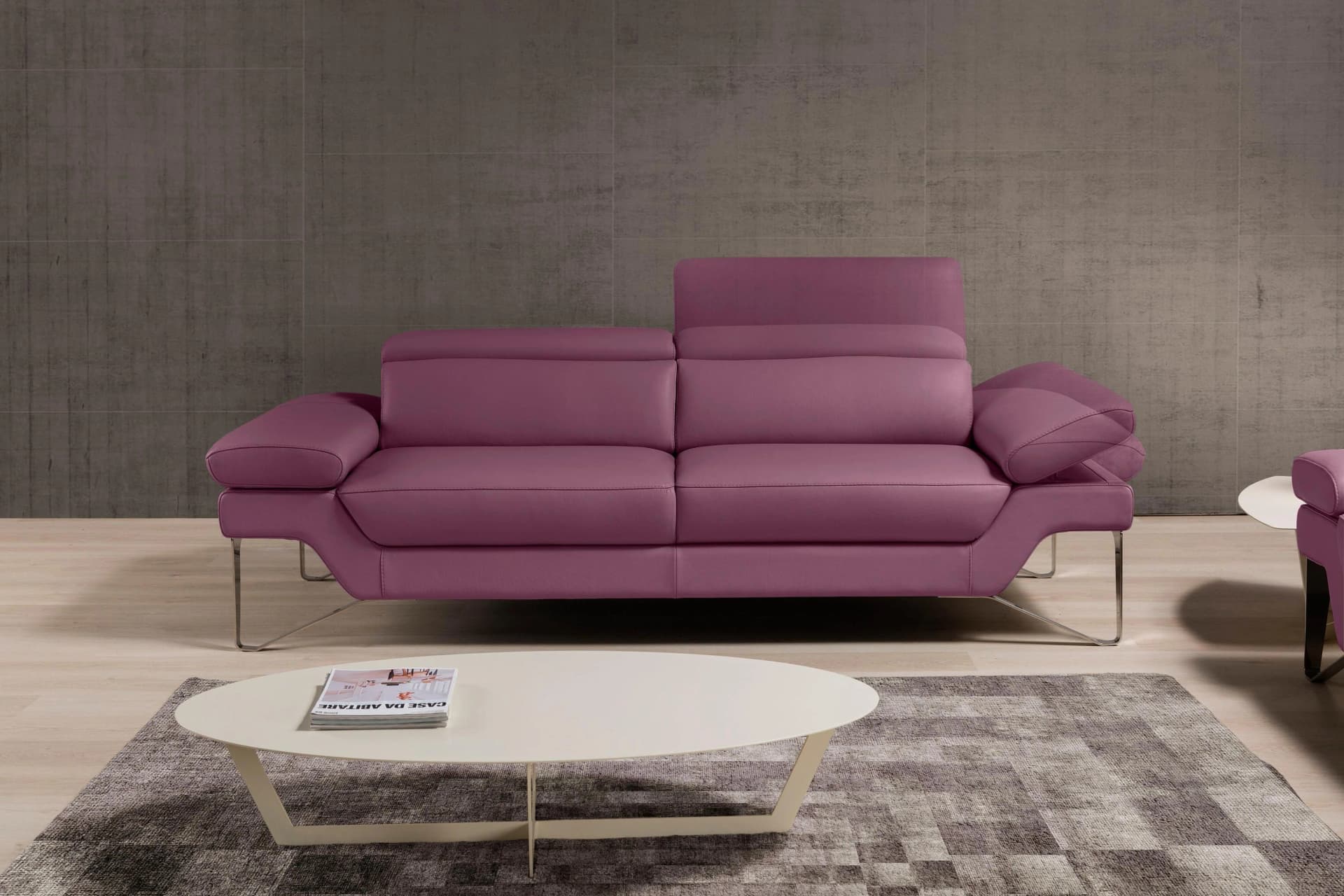 Egoitaliano Princess 2,5-Sitzer Designsofa Violett Echtleder